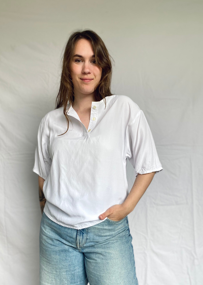 Dames witte blouse van viscose - maat M/L