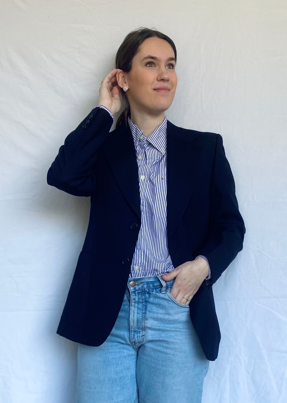 Donkerblauwe blazer - s/m