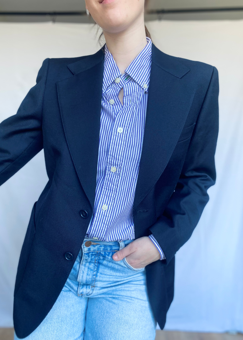 Donkerblauwe blazer - s/m