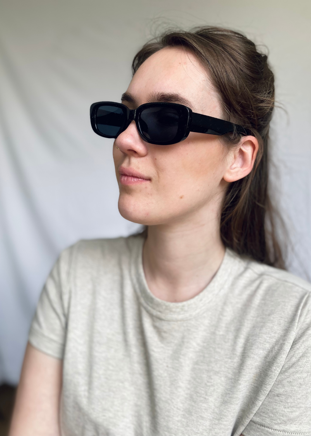 Preloved dames zonnebril in de kleur zwart