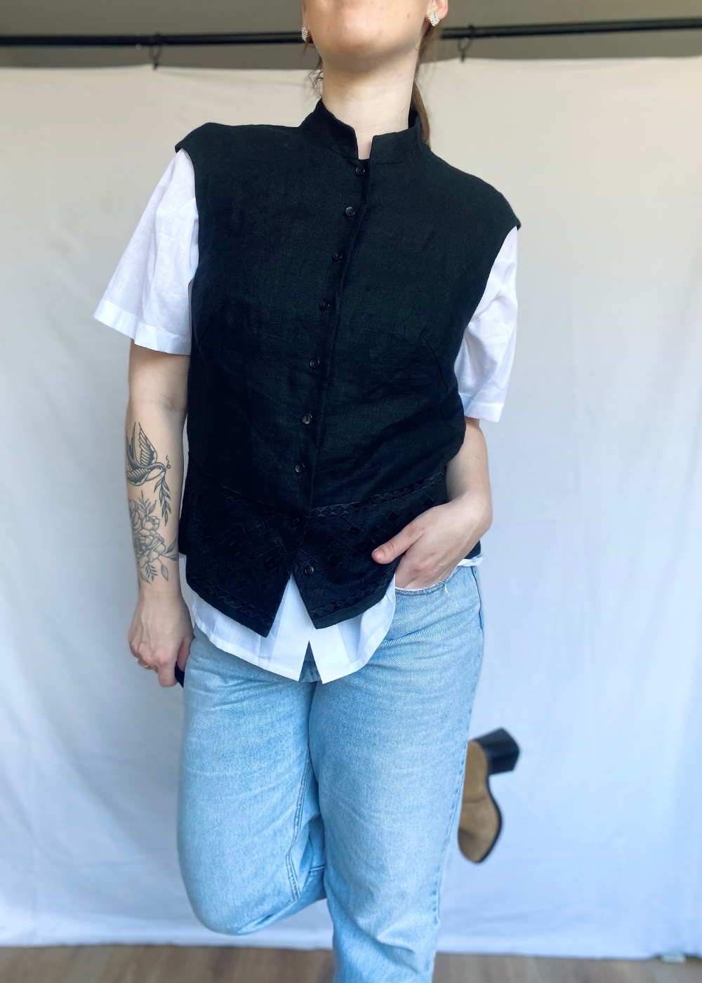 100% linnen gilet - m/l