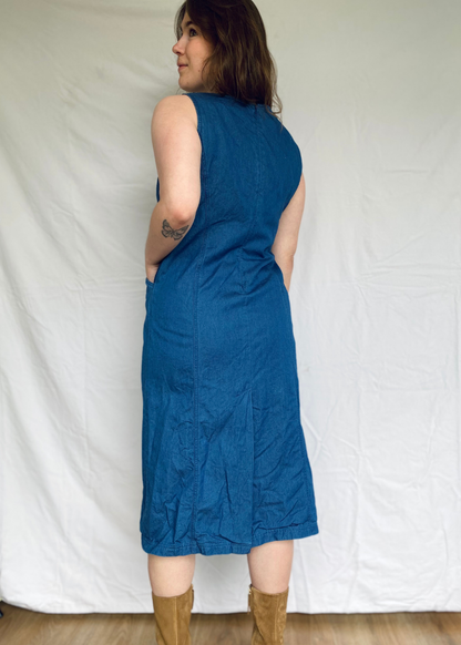 v-hals spijker jurk - m/l