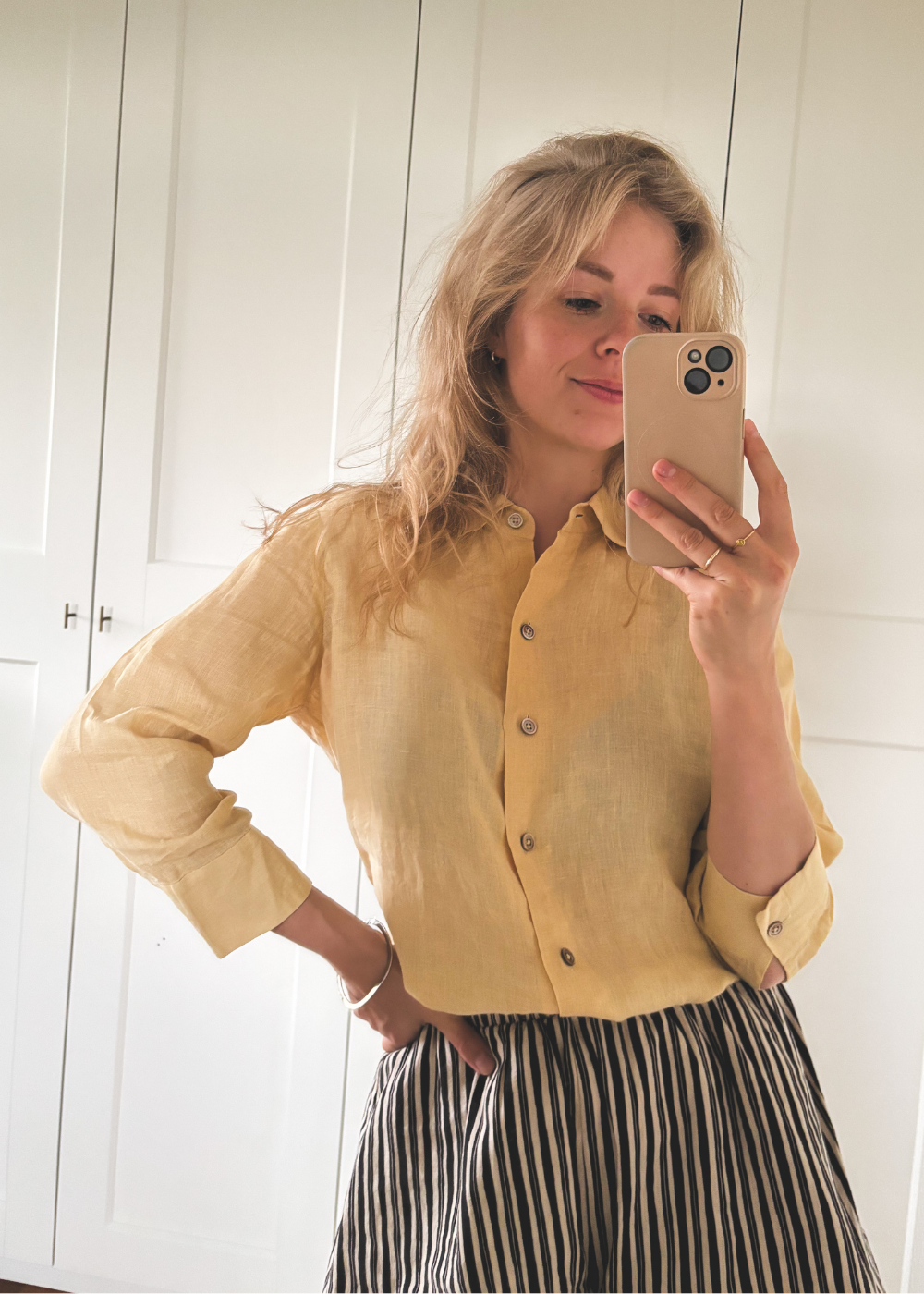 Geel linnen blouse - maat S/M