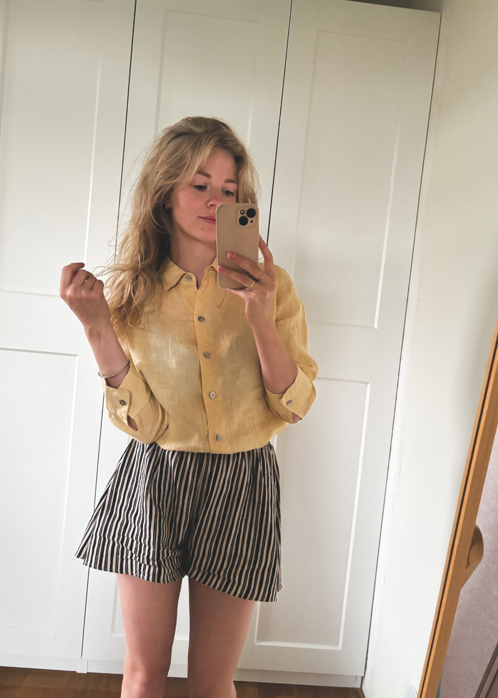 Geel linnen blouse - maat S/M