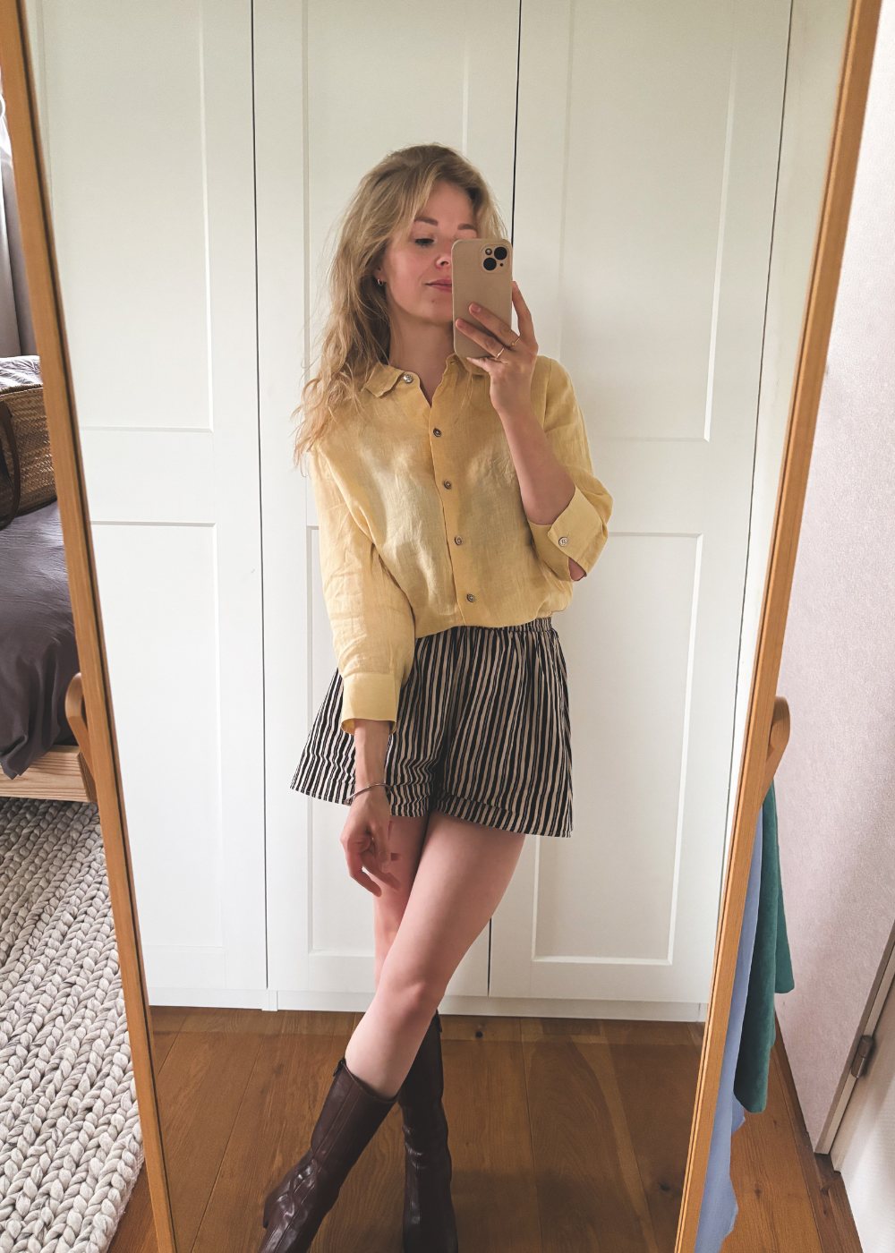 Geel linnen blouse - maat S/M