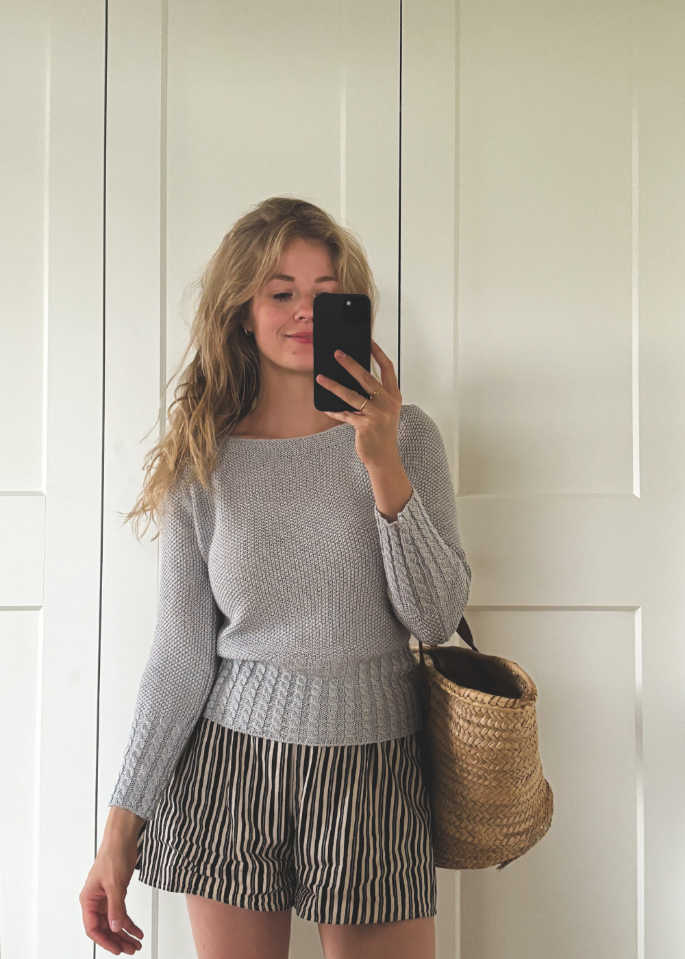 Grijze lange mouwen top - maat S/M