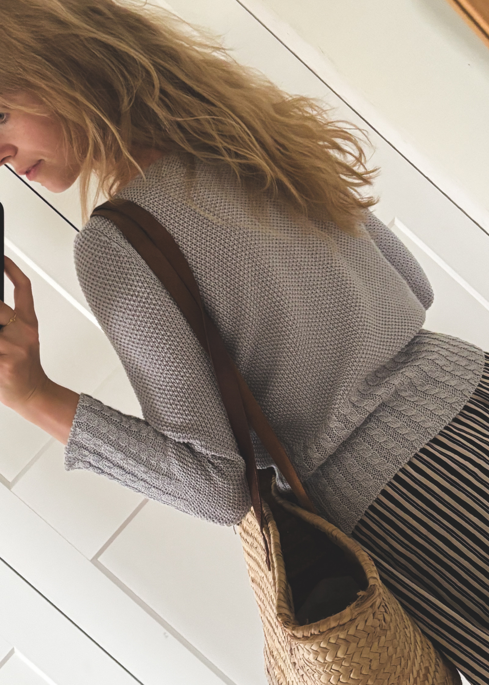 Grijze lange mouwen top - maat S/M