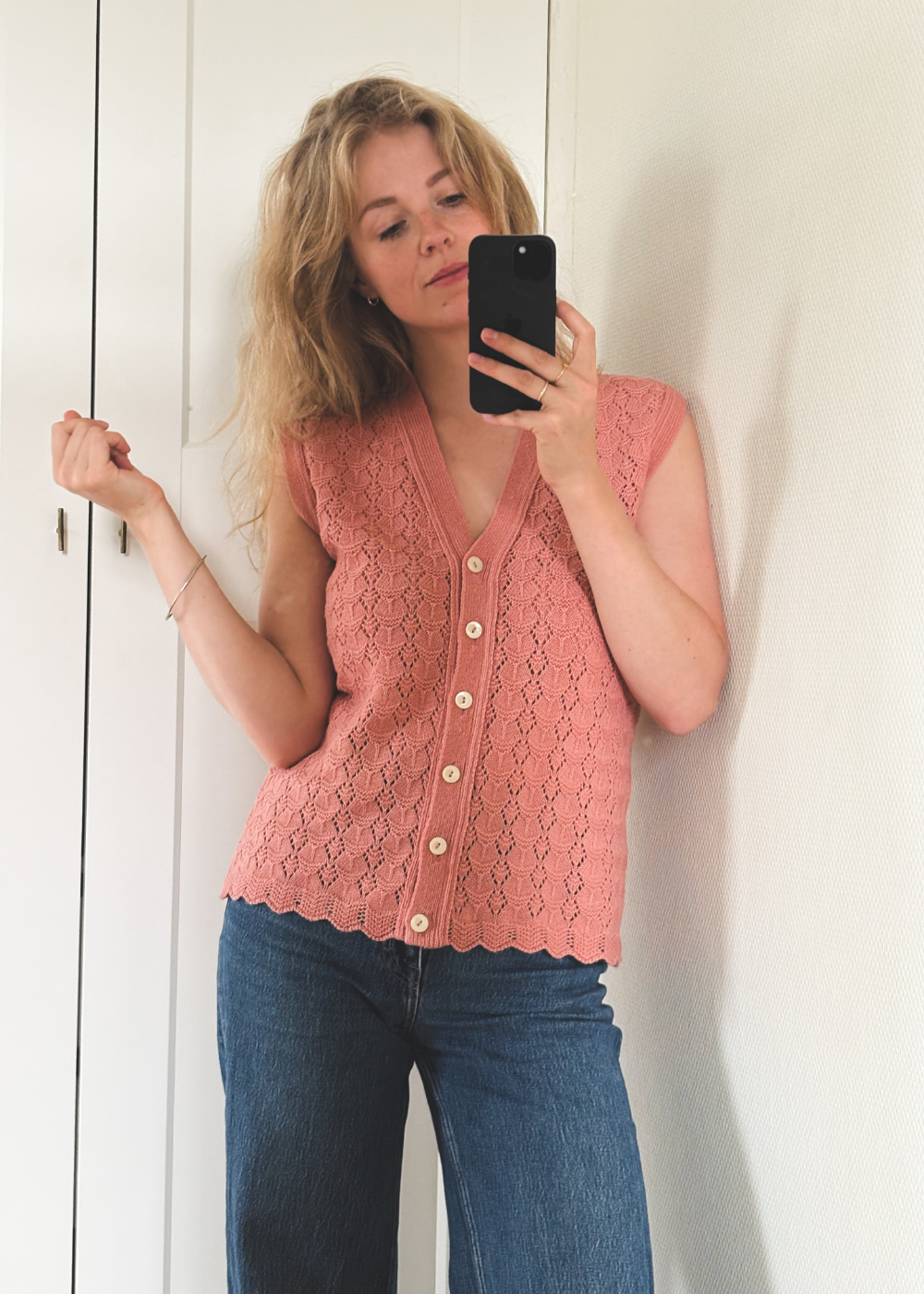 Zachtroze spencer - maat S/M