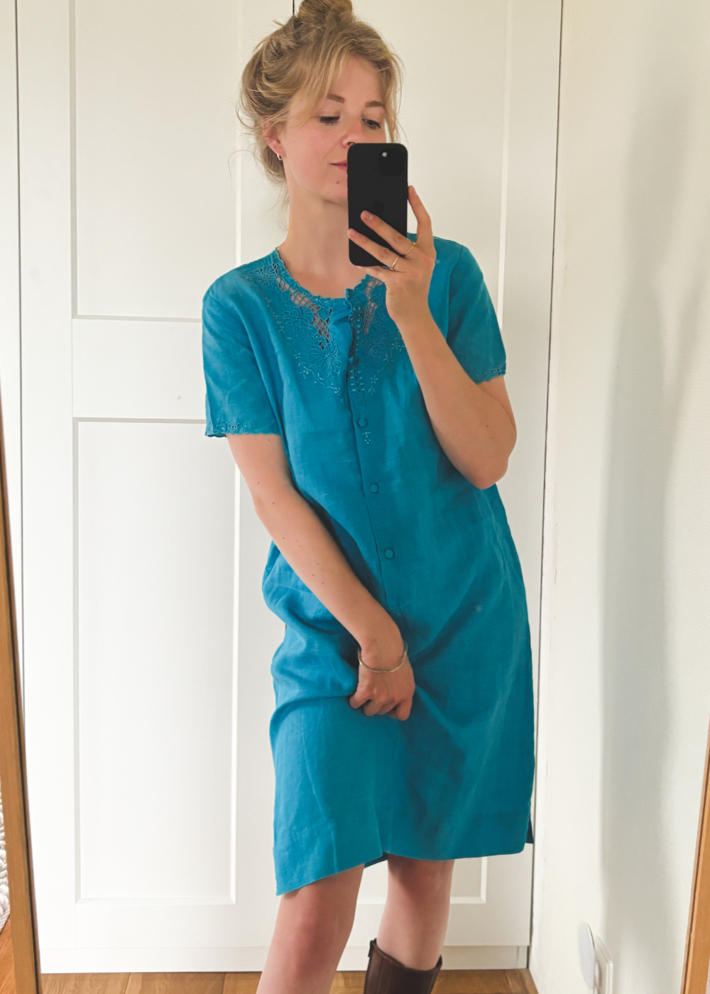 100% katoenen blauwe jurk - maat S/M