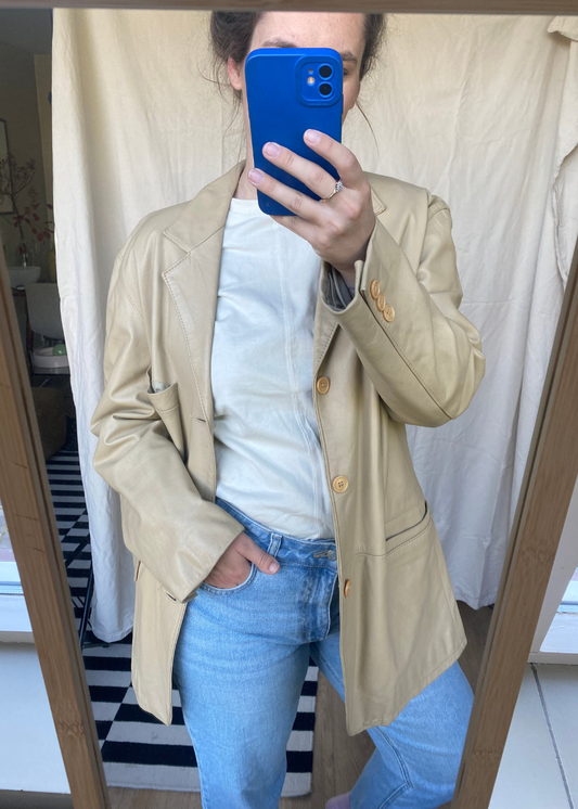 Licht beige dames jas - maat L/XL