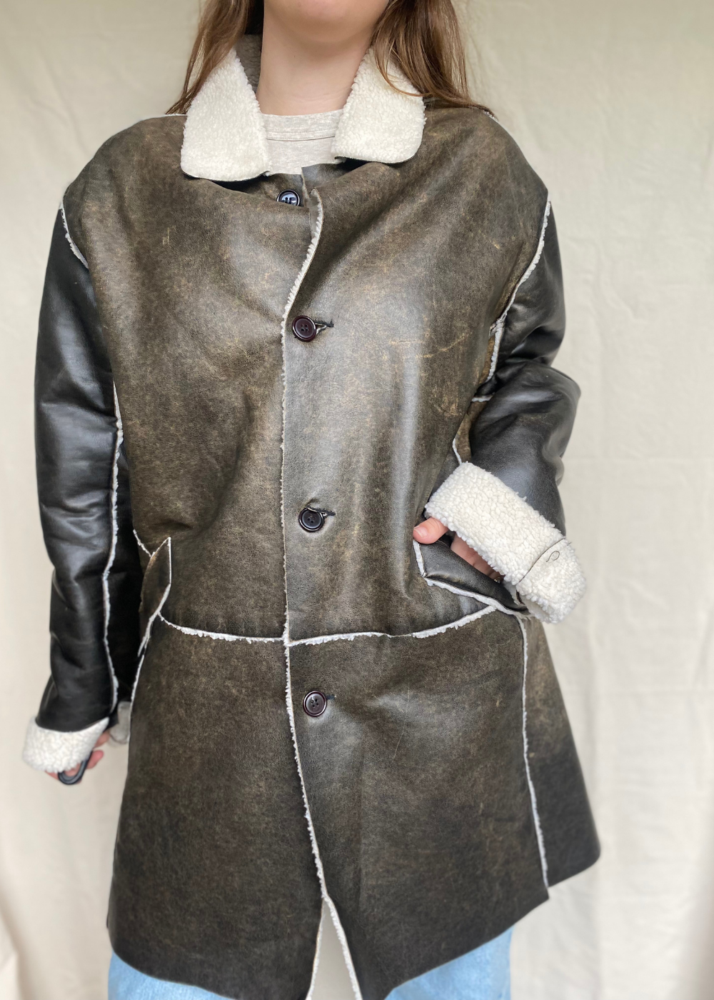 Faux fur lammy coat - maat L/XL/XXL