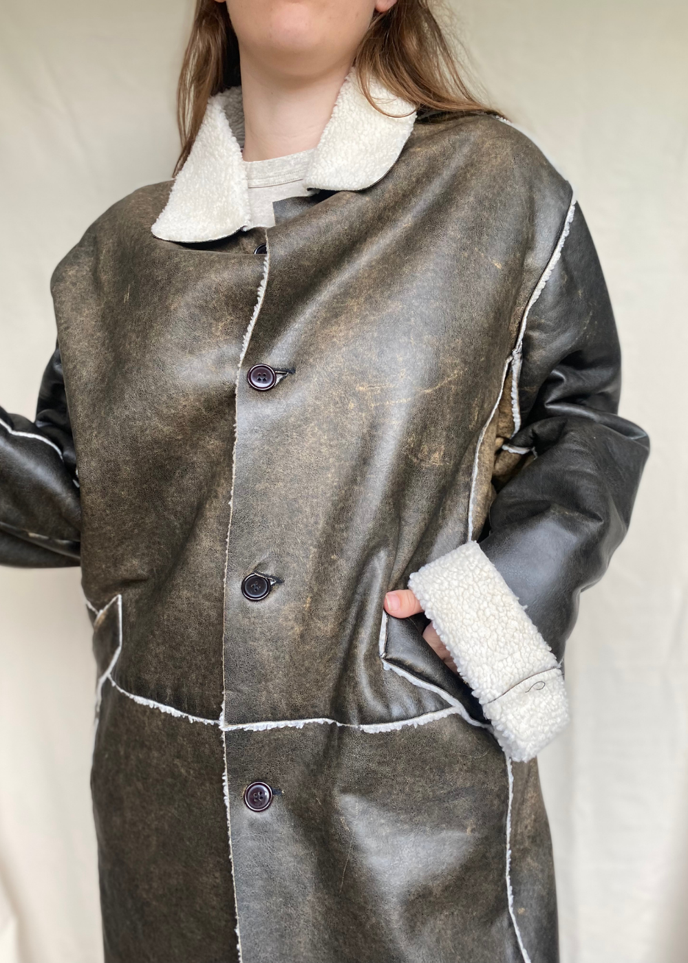 Faux fur lammy coat - maat L/XL/XXL