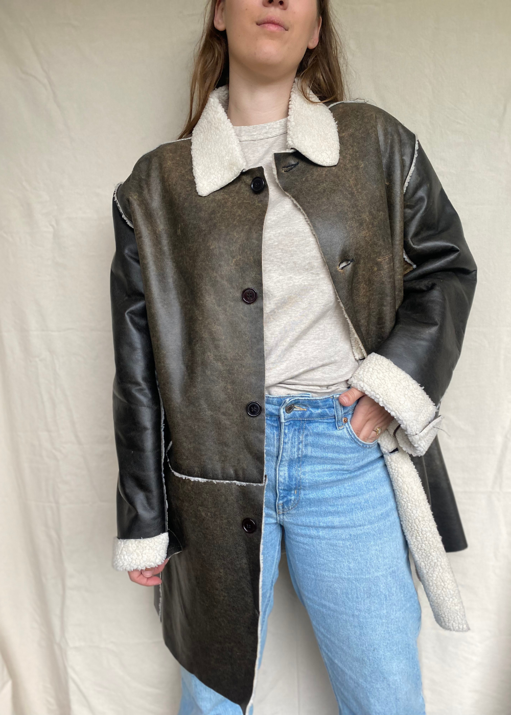 Faux fur lammy coat - maat L/XL/XXL