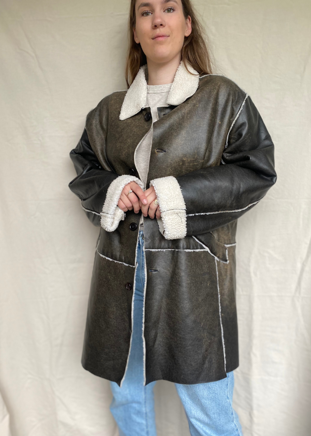 Faux fur lammy coat - maat L/XL/XXL