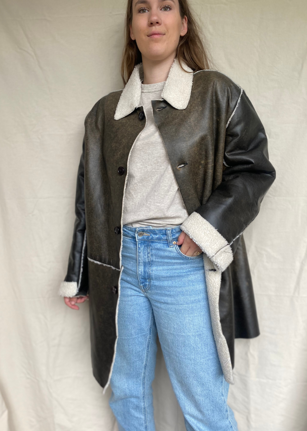 Faux fur lammy coat - maat L/XL/XXL