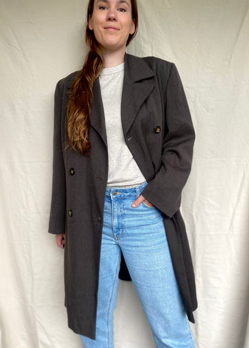 Bruine katoenen trenchcoat - maat M/L