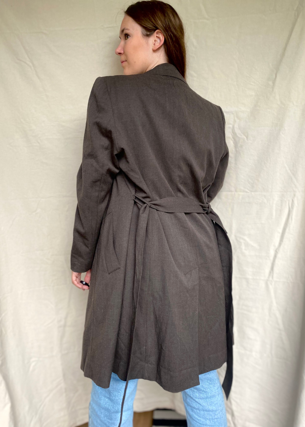 Bruine katoenen trenchcoat - maat M/L