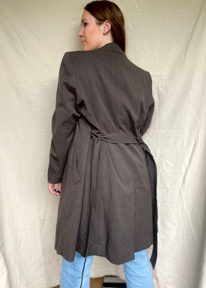 Bruine katoenen trenchcoat - maat M/L