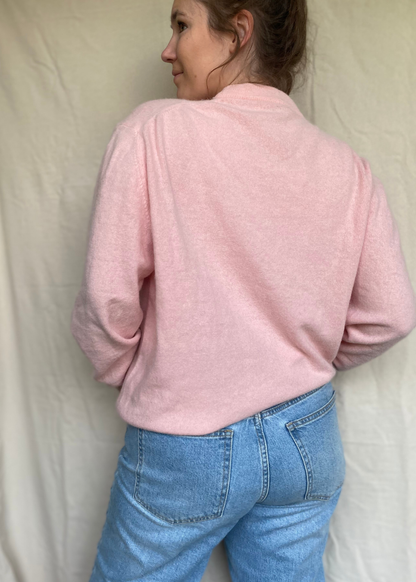 Lichtroze mohair trui - maat M/L