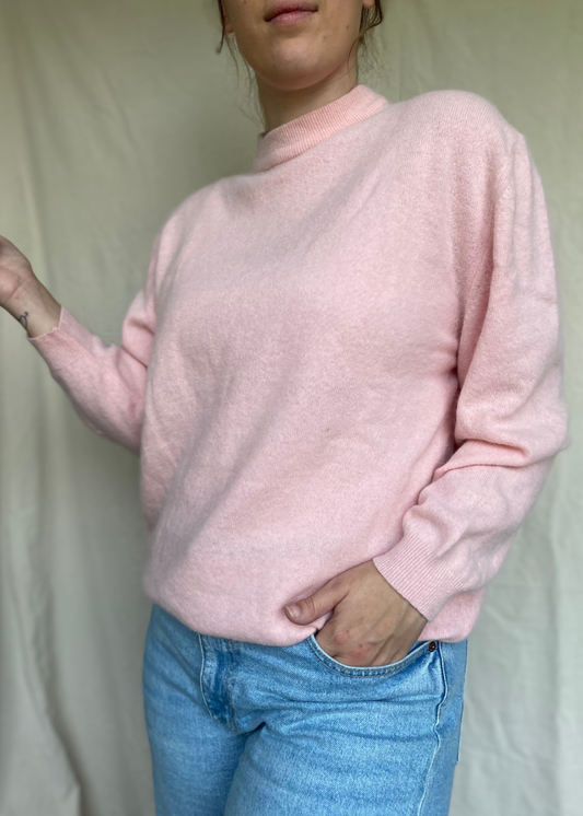 Lichtroze mohair trui - maat M/L