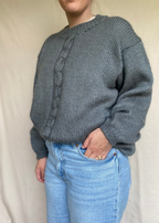 Grijze wollen dames trui - maat XL/XXL