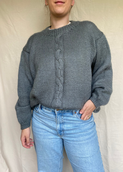 Grijze wollen dames trui - maat XL/XXL