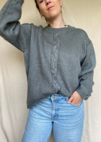 Grijze wollen dames trui - maat XL/XXL