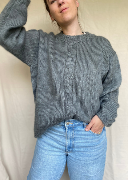 Grijze wollen dames trui - maat XL/XXL