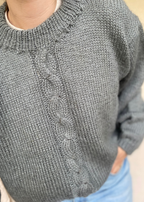 Grijze wollen dames trui - maat XL/XXL