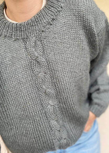 Grijze wollen dames trui - maat XL/XXL