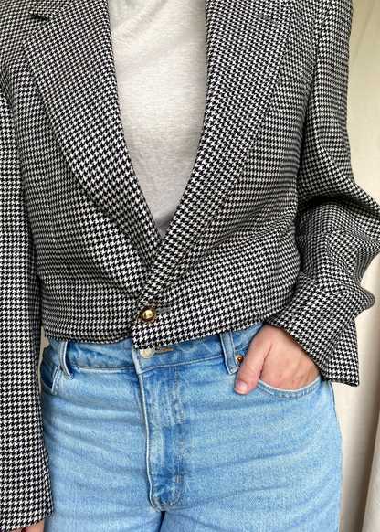 Remade - pied-de-poule zwart/wit blazer - maat L/XL