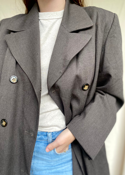 Bruine katoenen trenchcoat - maat M/L