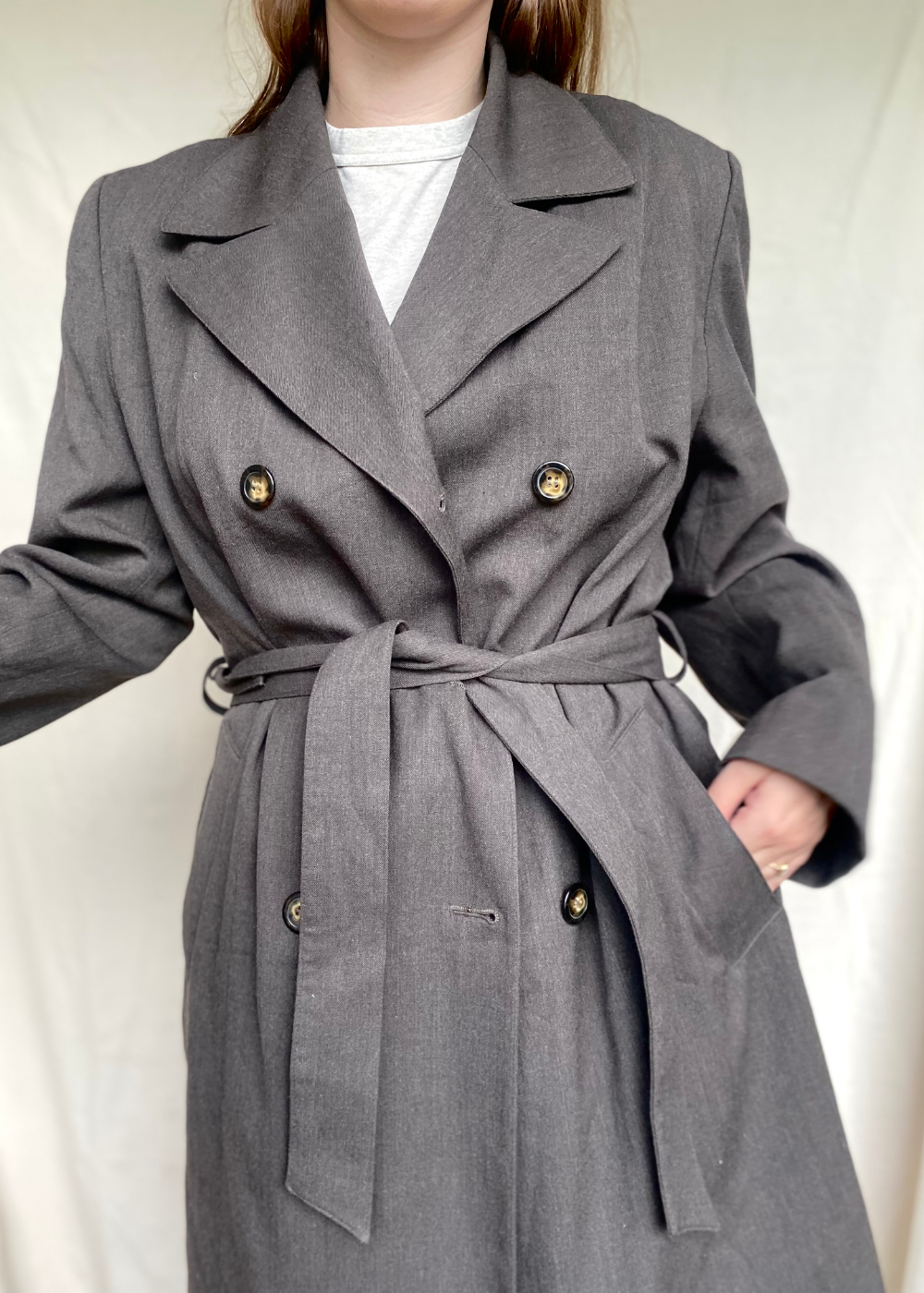 Bruine katoenen trenchcoat - maat M/L