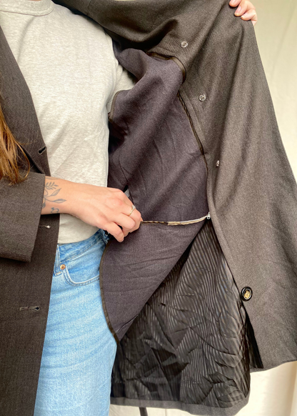 Bruine katoenen trenchcoat - maat M/L
