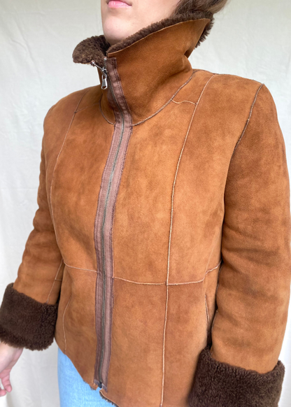 Faux fur lammy coat - maat S/M