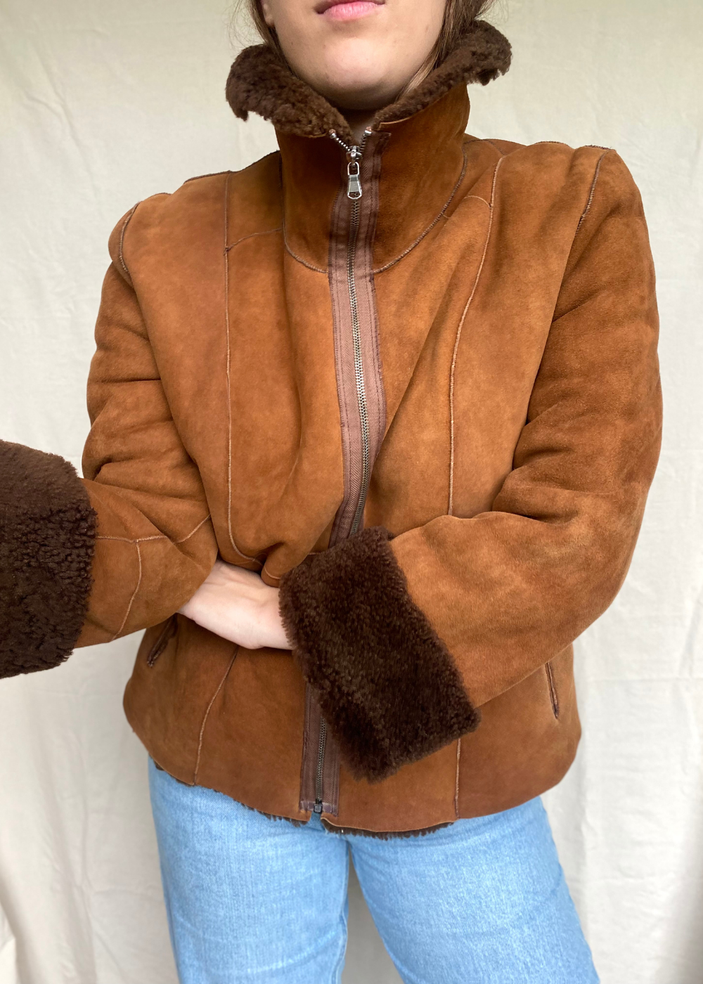 Faux fur lammy coat - maat S/M