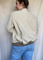 Beige zijde bomberjacket - maat M/L