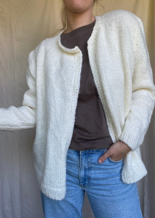 Creme wit handgebreid vest - maat M/L