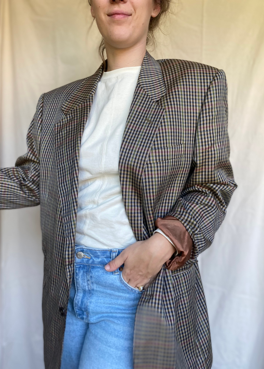 Geruiten print blazer - maat XL/XXL