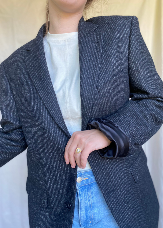 Tijdloze krijtstreep blazer - maat L