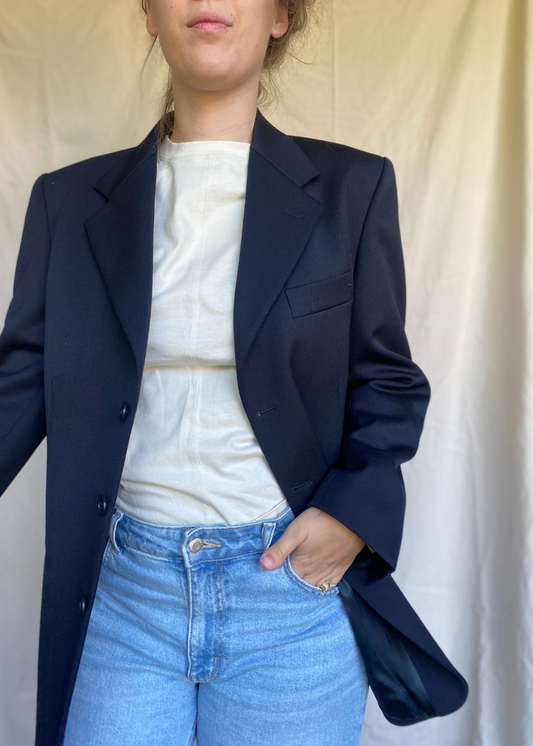 Lana wol donkerblauwe blazer - maat L