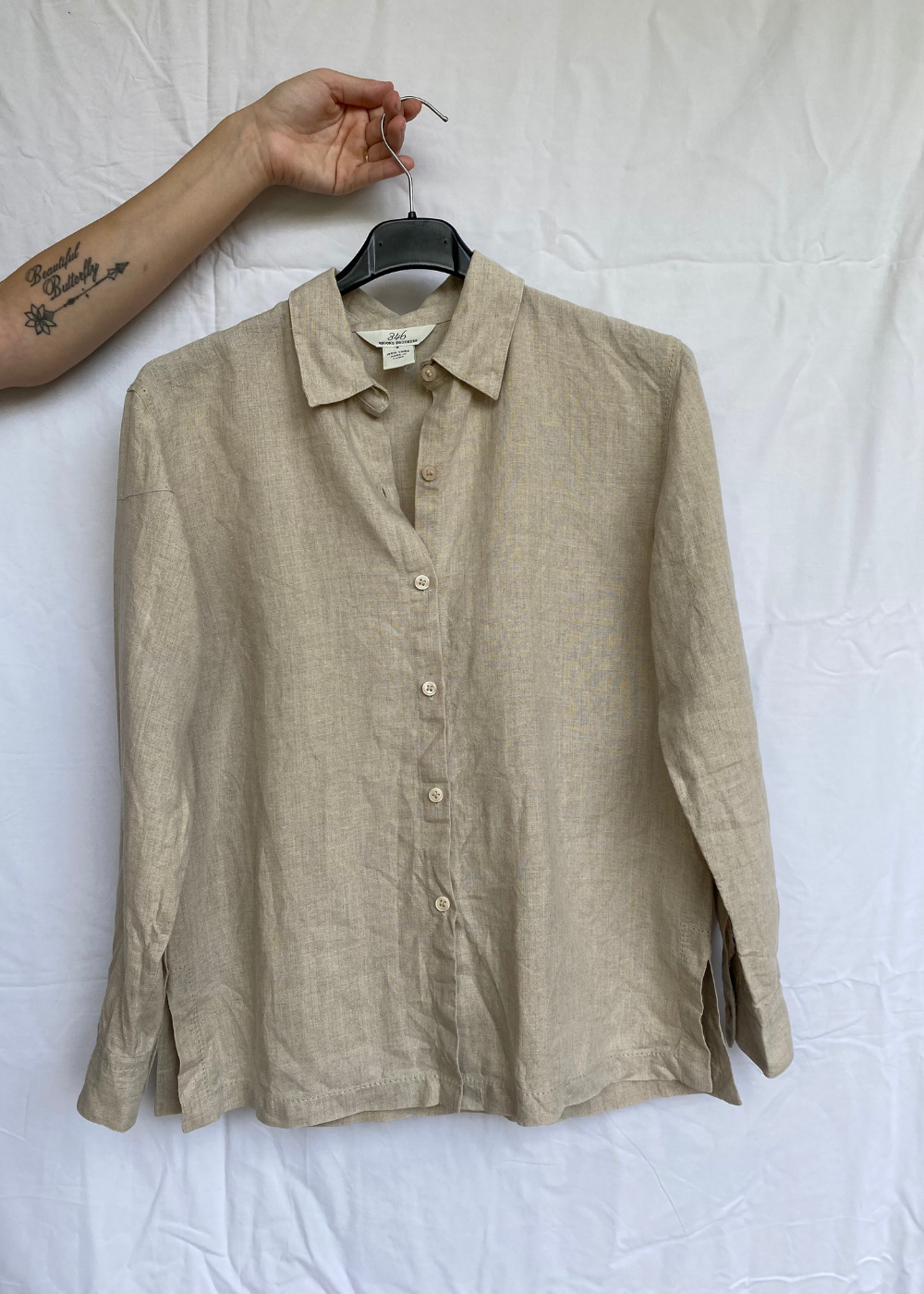 Beige linnen blouse - maat S/M