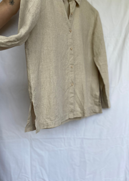 Beige linnen blouse - maat S/M