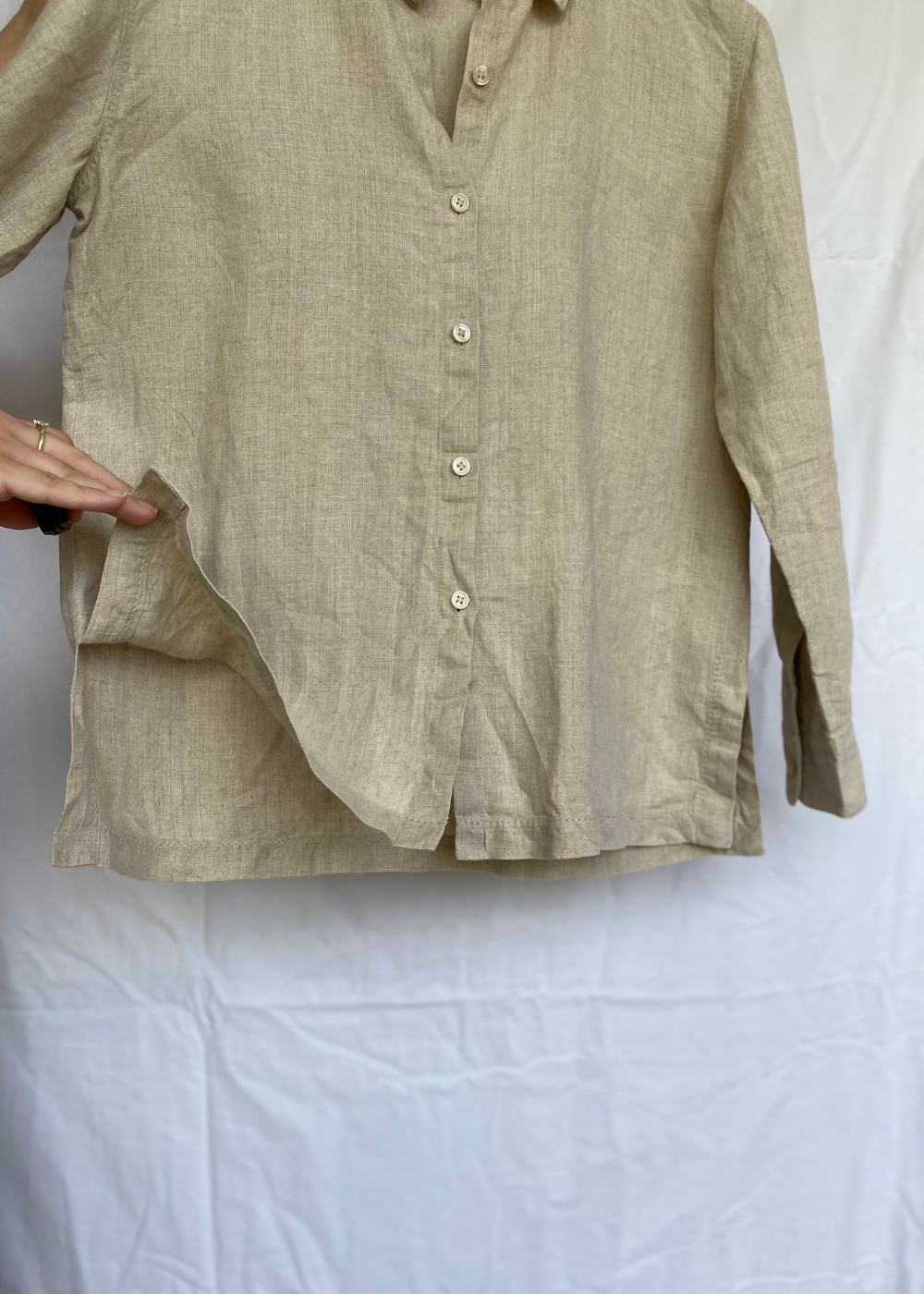 Beige linnen blouse - maat S/M