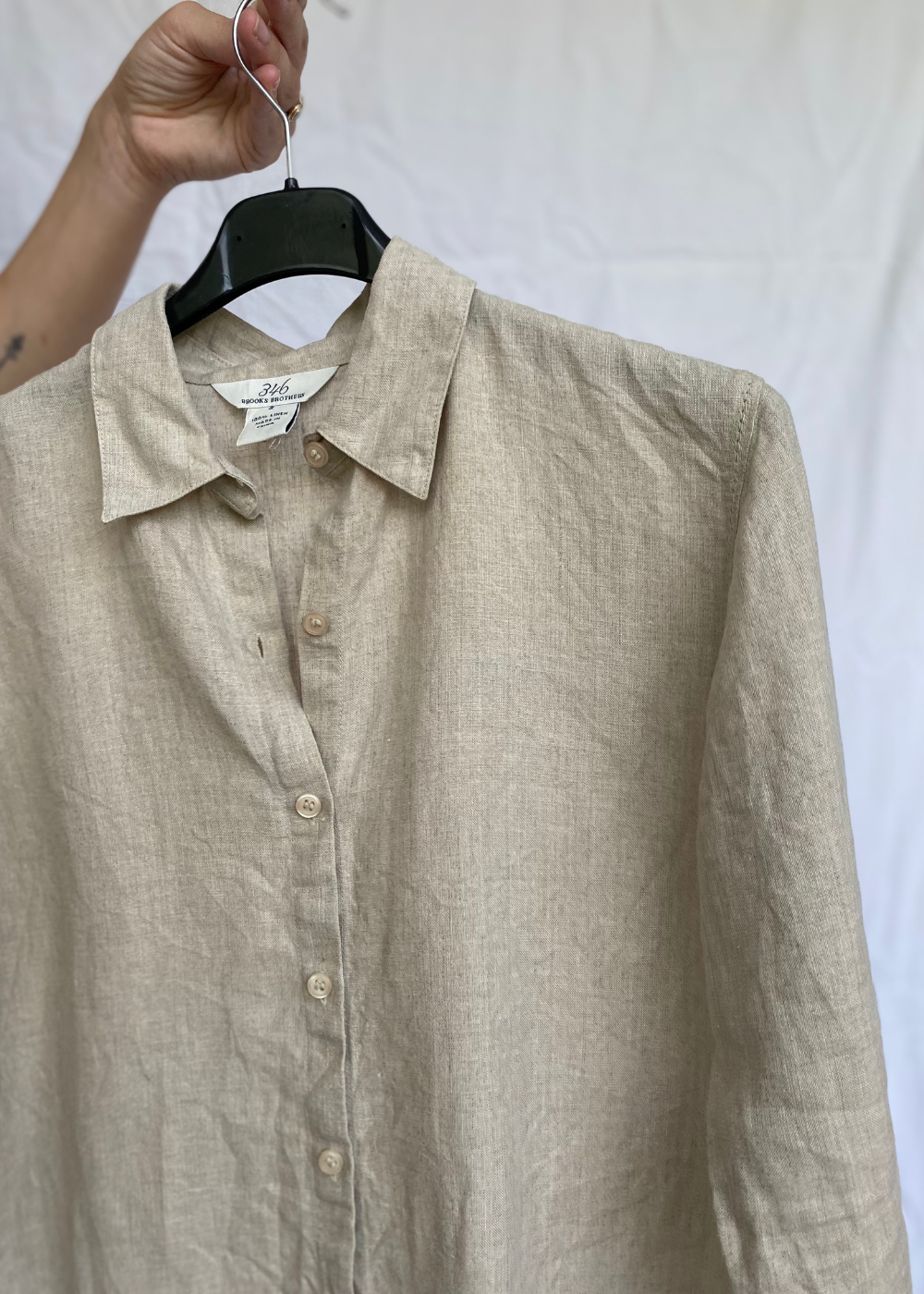 Beige linnen blouse - maat S/M