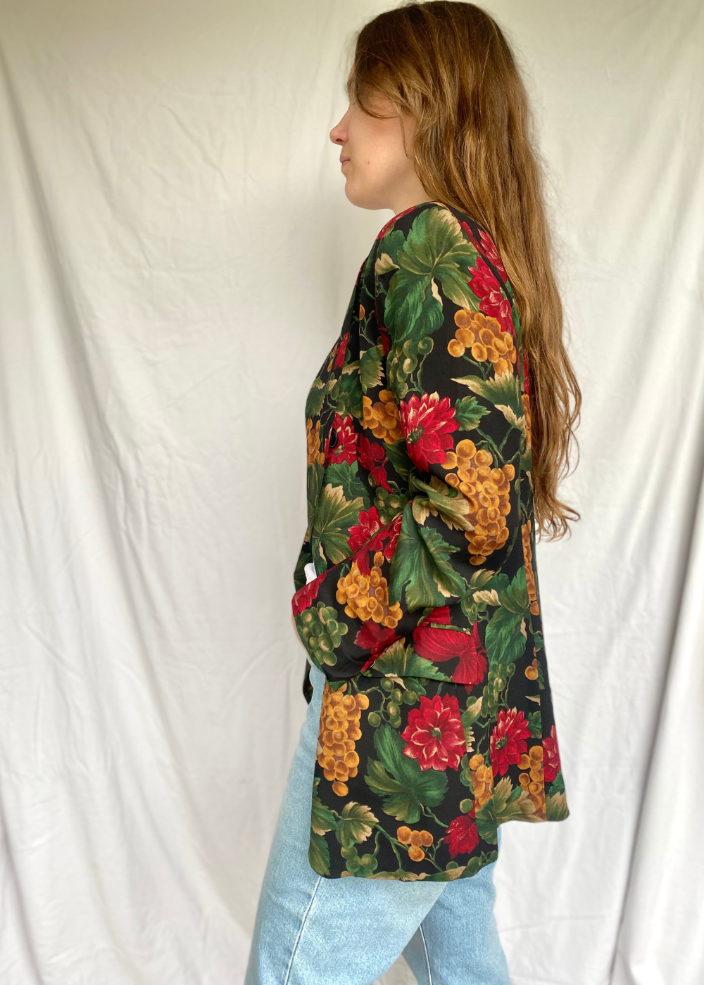 Dames bloemen blazer - maat L