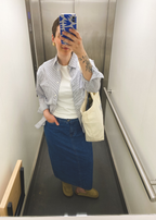 Mid-waisted spijker rok - maat L