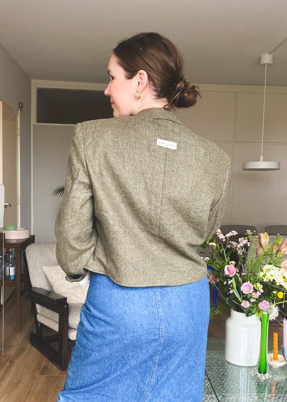 Remade groene blazer - maat L/XL