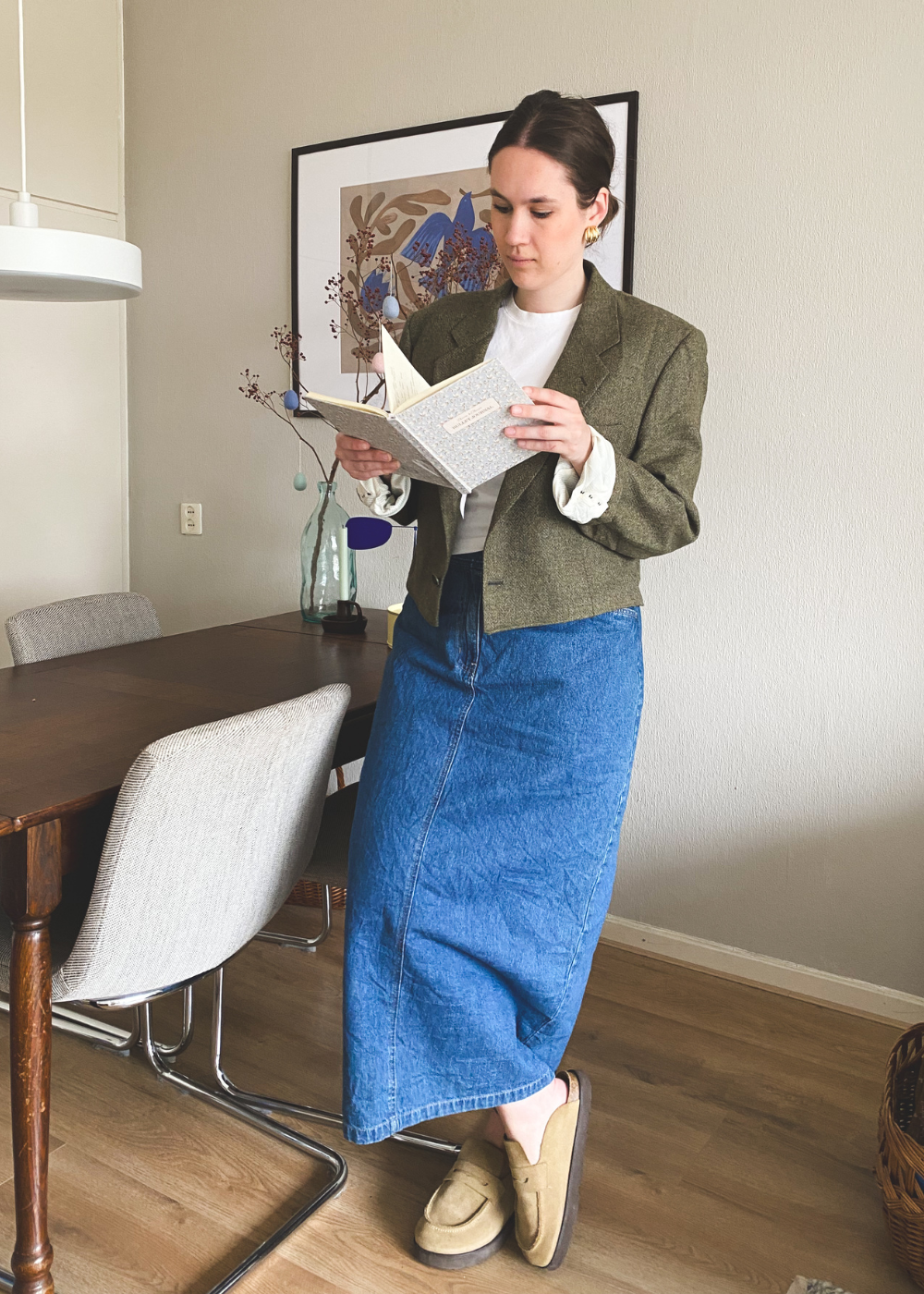 Remade groene blazer - maat L/XL