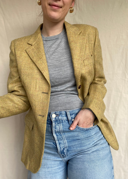 Mosterdgele lana wollen blazer - maat M